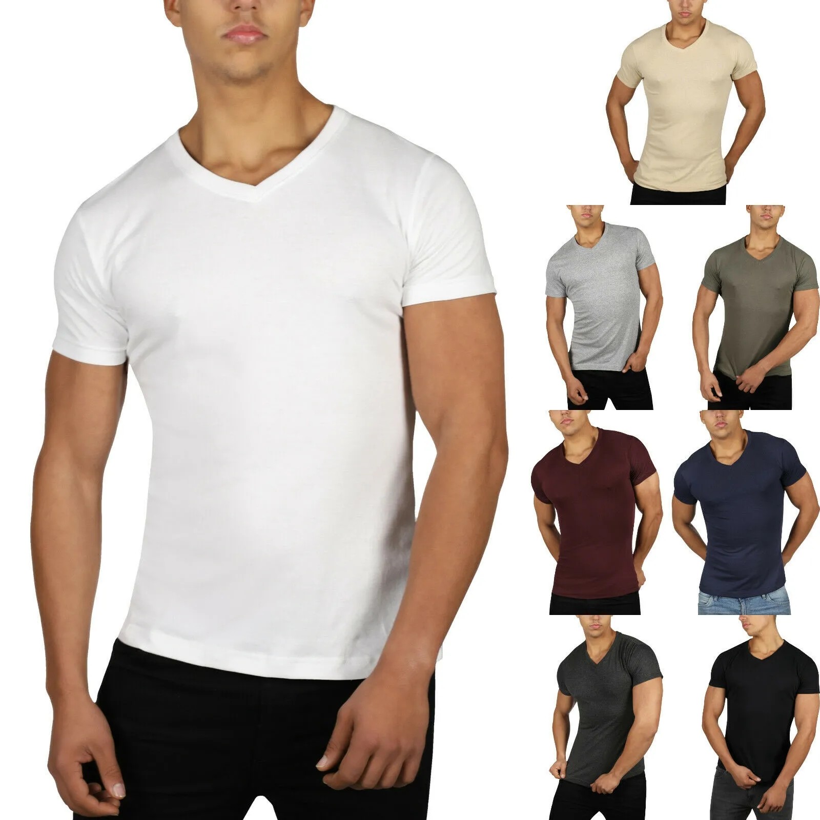 High quality white black solid color T-shirt custom wholesale