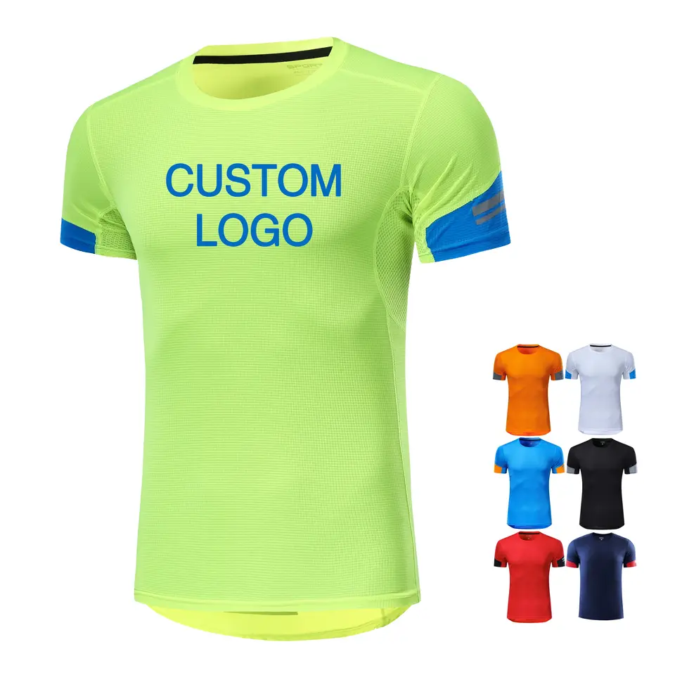 Wholesale Blank custom logo sublimation 100% polyester dry fit Running sport t shirt Gym Fitness Unisex Men's T-Shirts