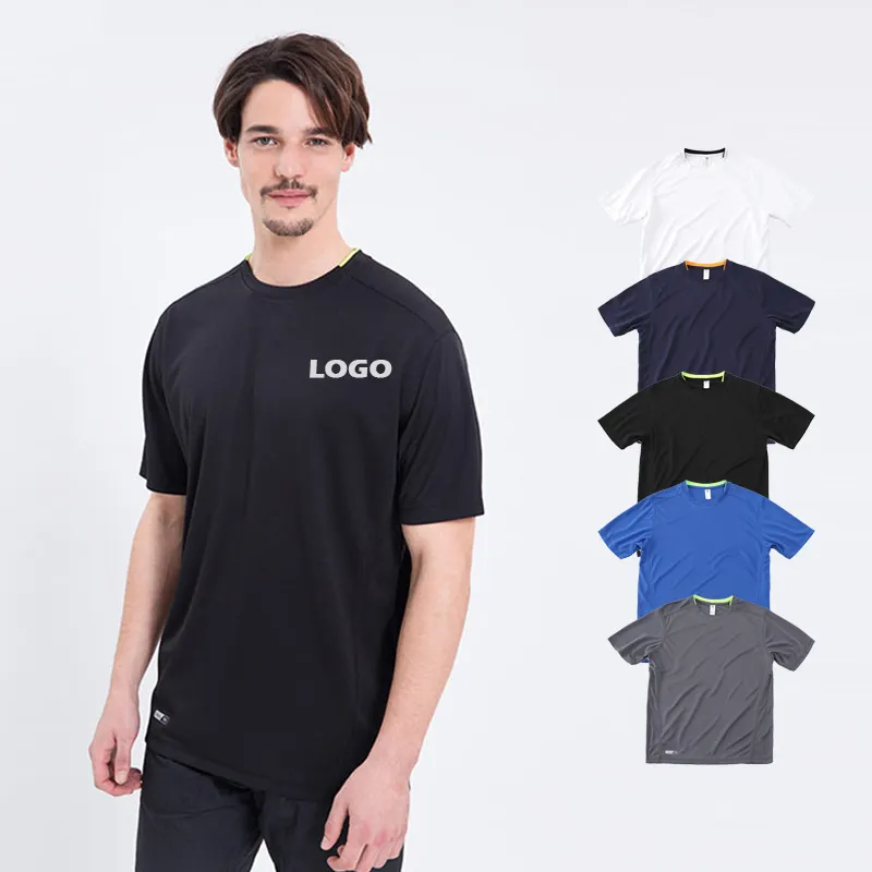 Manufacturer Running T Shirt design logo print Gym T-Shirt Quick Dry mens Sport Shirts Tops Tennis badminton custom t shirt